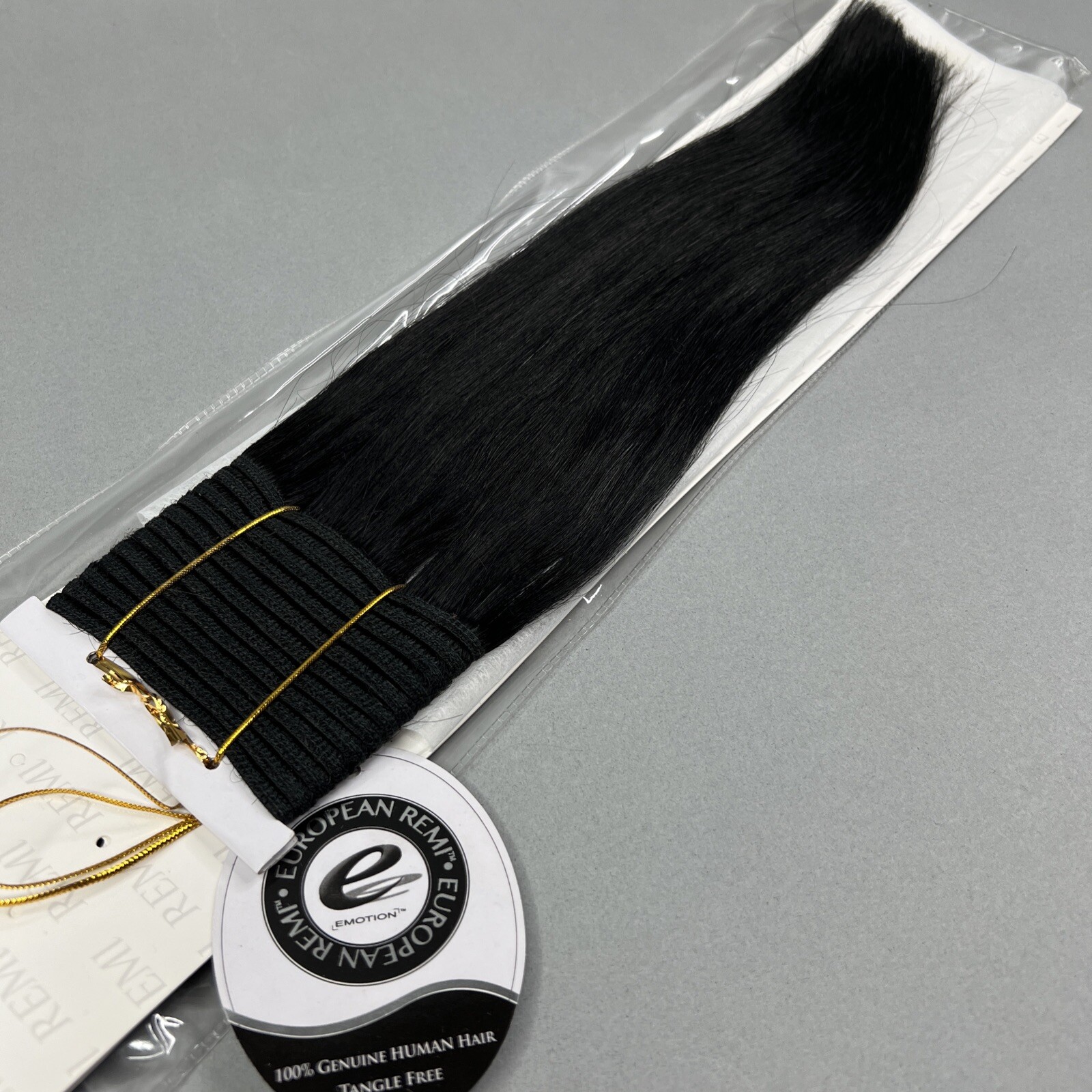 12” Straight #1 Jet Black European Remi 100% Human Hair Track Weft Extensions