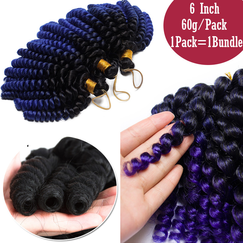 Real Thick Spring Twist Braiding Hair Extensions Bounce Curly 6″ Crochet Braid