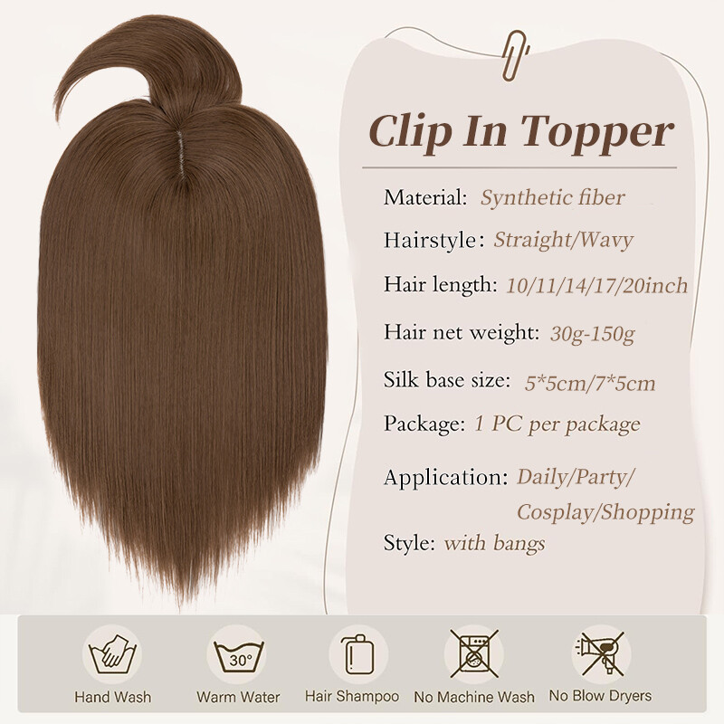 Straight Hair Extensions Topper Clip In Full Head One Piece Toupee Real as Human
