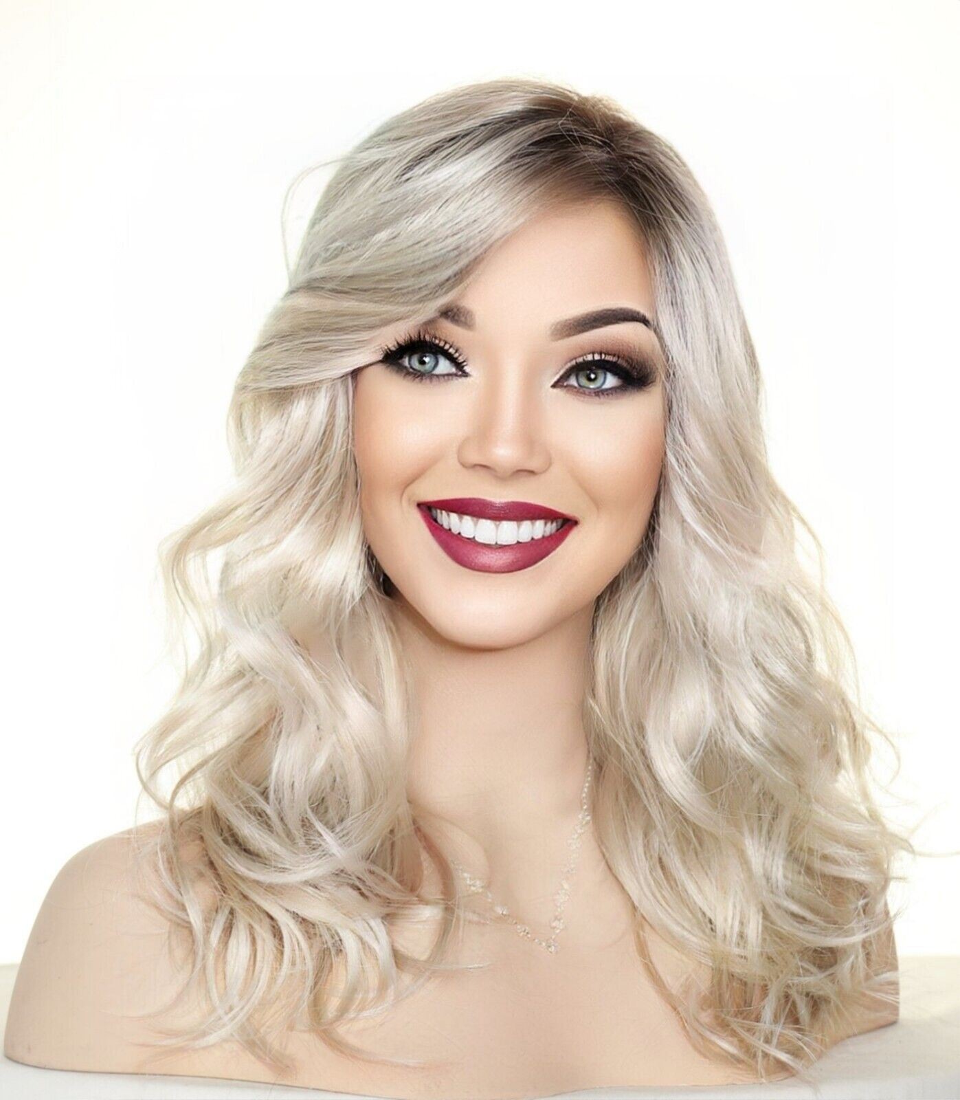 Arrow Ellen Wille Synthetic Wigs Lace Front Hand Tied Monopart Platin Blond Root