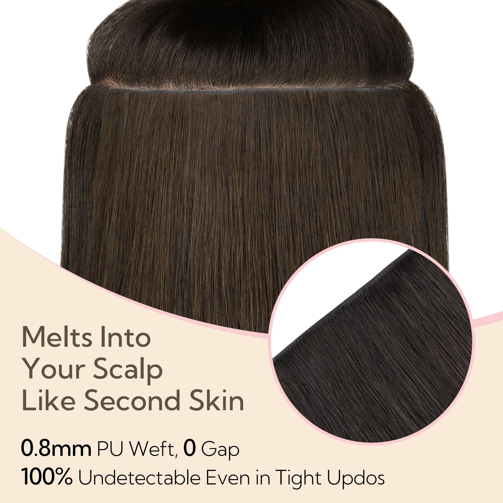 Hotbanana Invisi Edge Clip In Hair Extensions 12Inch 75G 7Pcs Injected Seamless