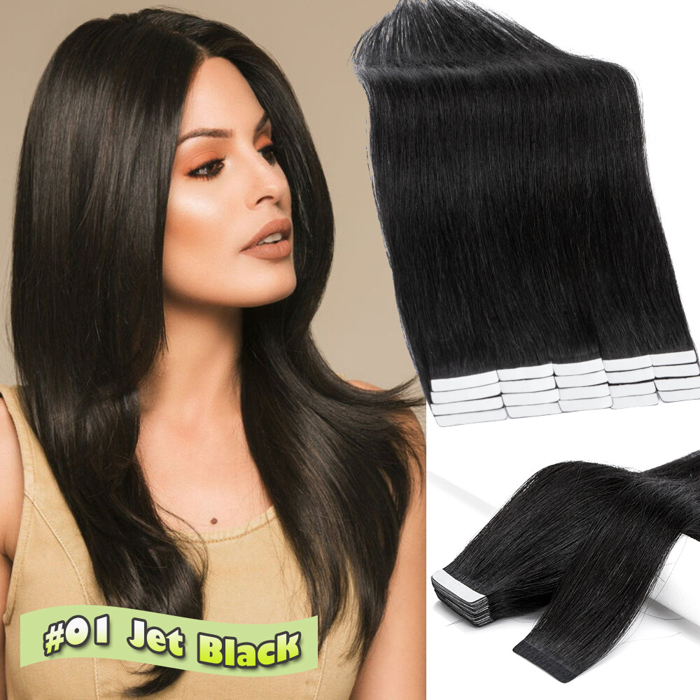 Ombre 120g Tape In Russian Remy Human HaIr Extensions Full Head Skin Wefts THICK