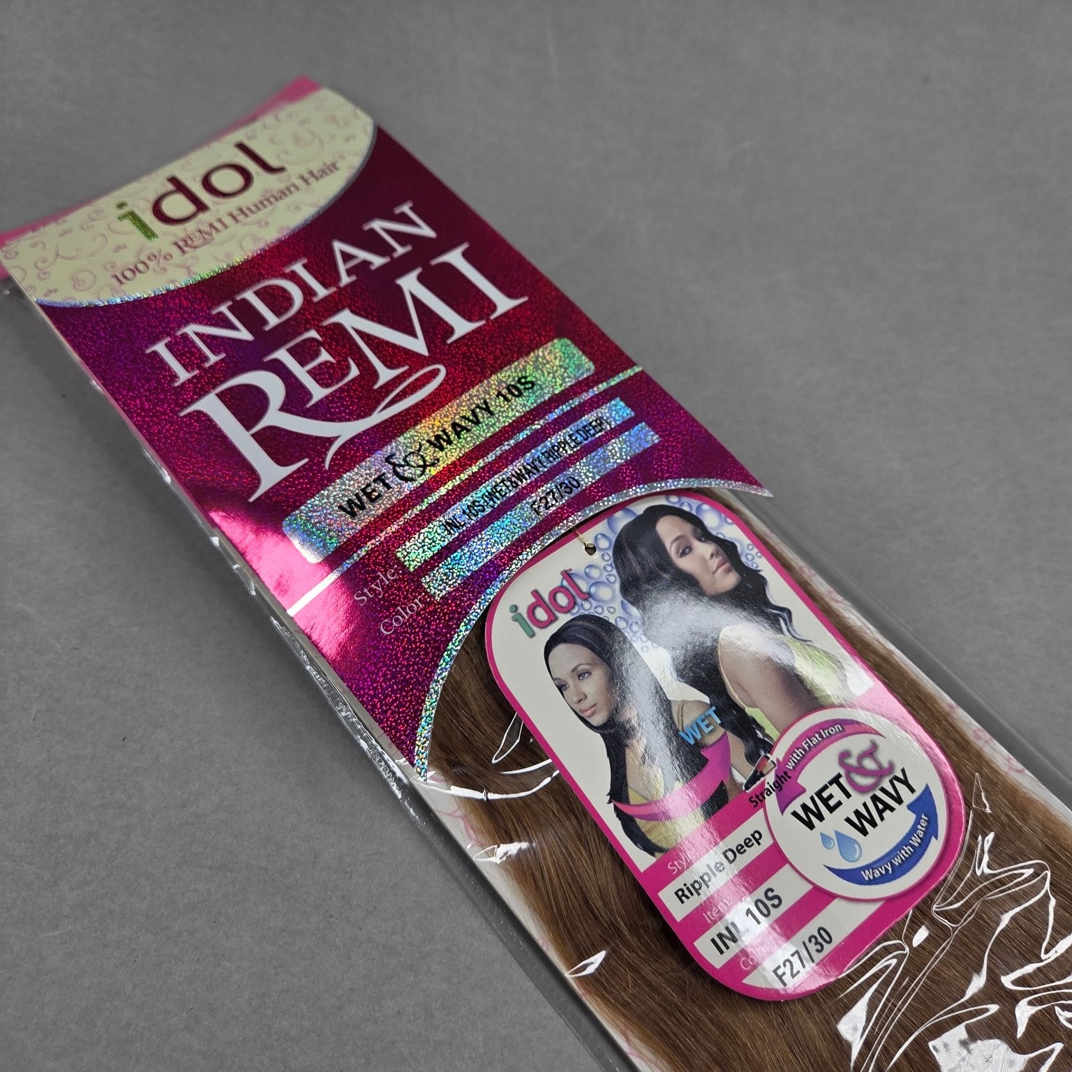 Idol Indian Remi Human Hair Extensions Wet & Wavy Ripple Deep F27/30 10S