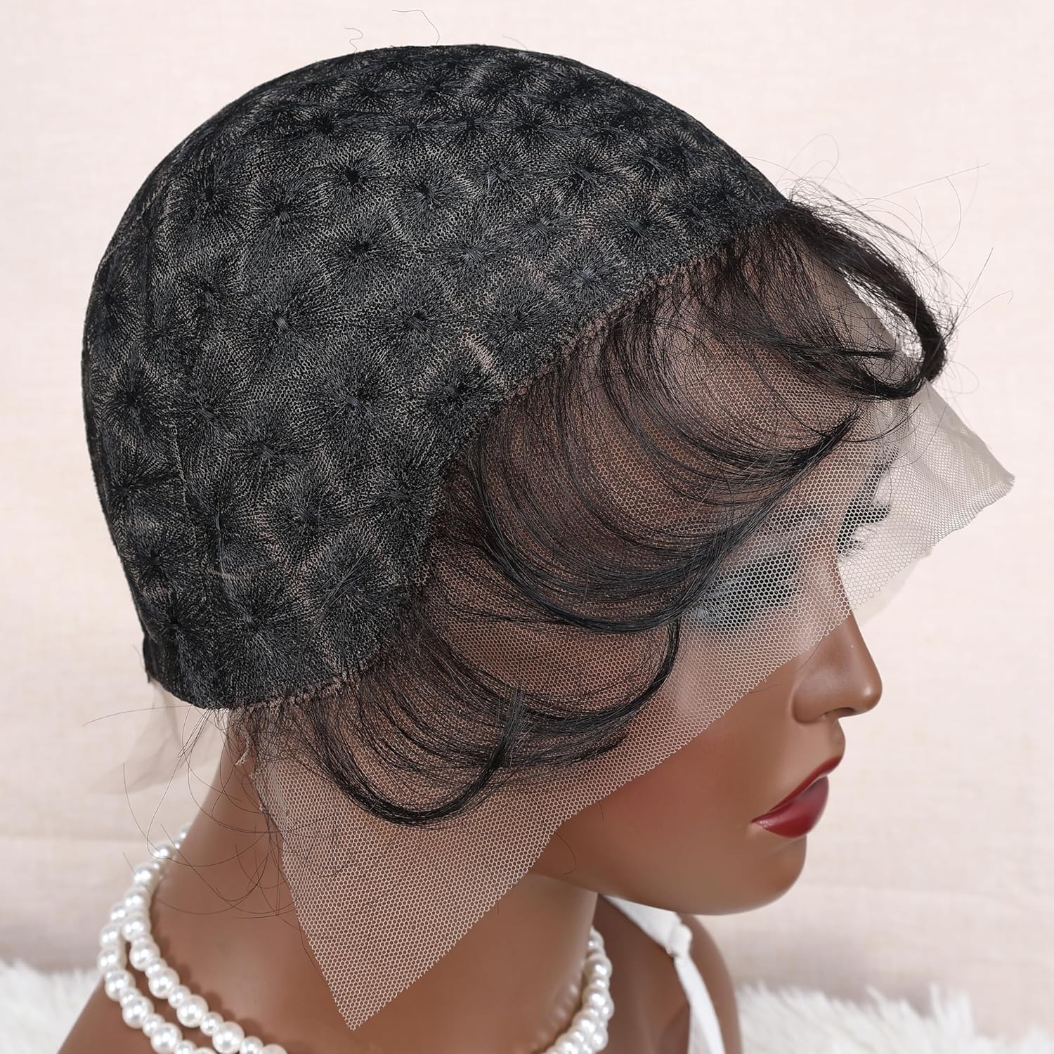 Full Double Lace Embroidery Braided Wig Cap For Crochet Hair DIY 1pc