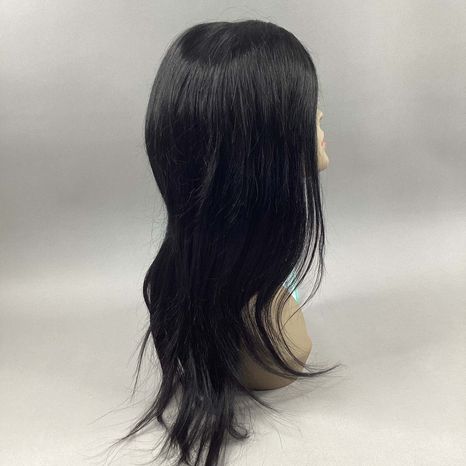 26″ Natural Straight Wig Natural Off Black 100% Human Hair Ear to Ear Lace Front