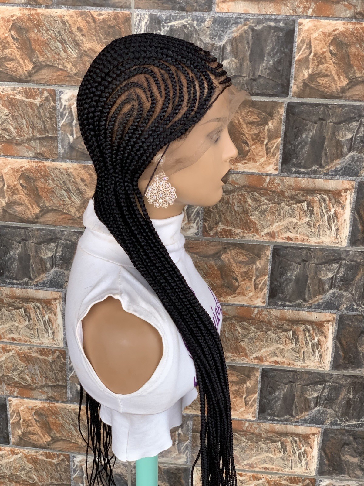 Simple Cornrows Braided Wig Box braids Full lace braids wig Senegalese