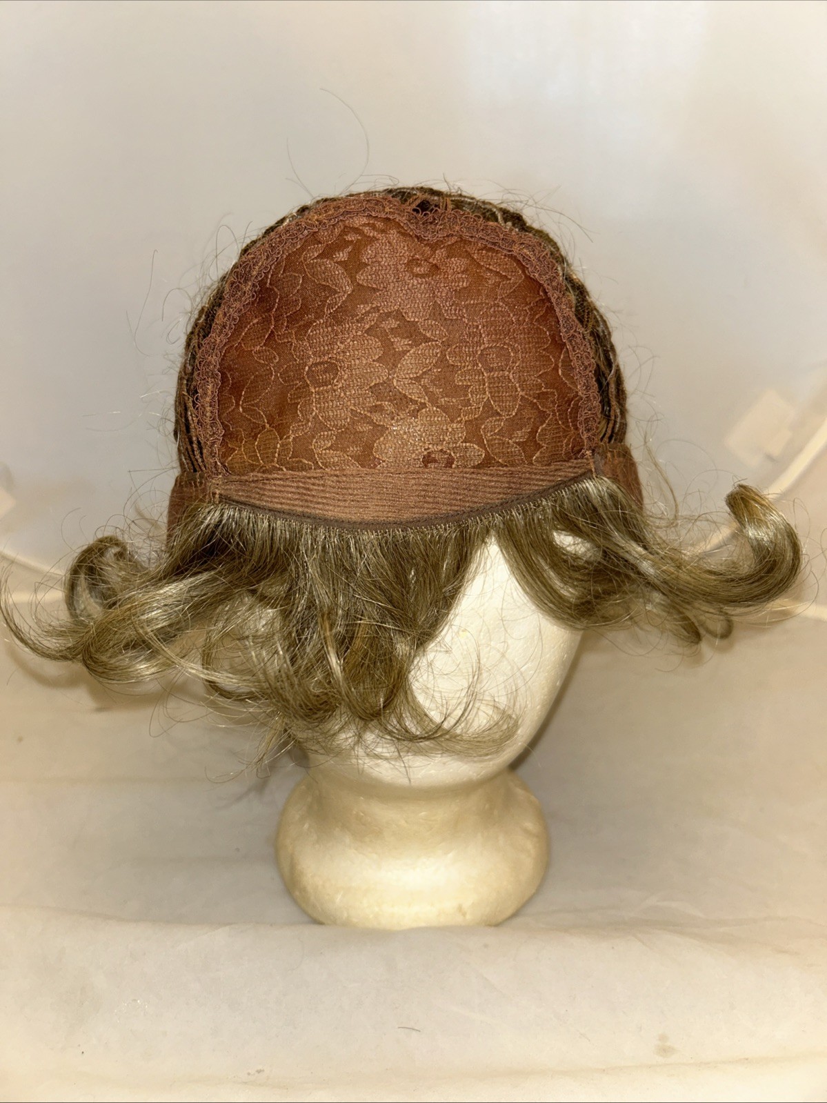 Vintage 100% Modacrylic Short Blonde Wavy Wig Made in Korea Cosplay Lace Front