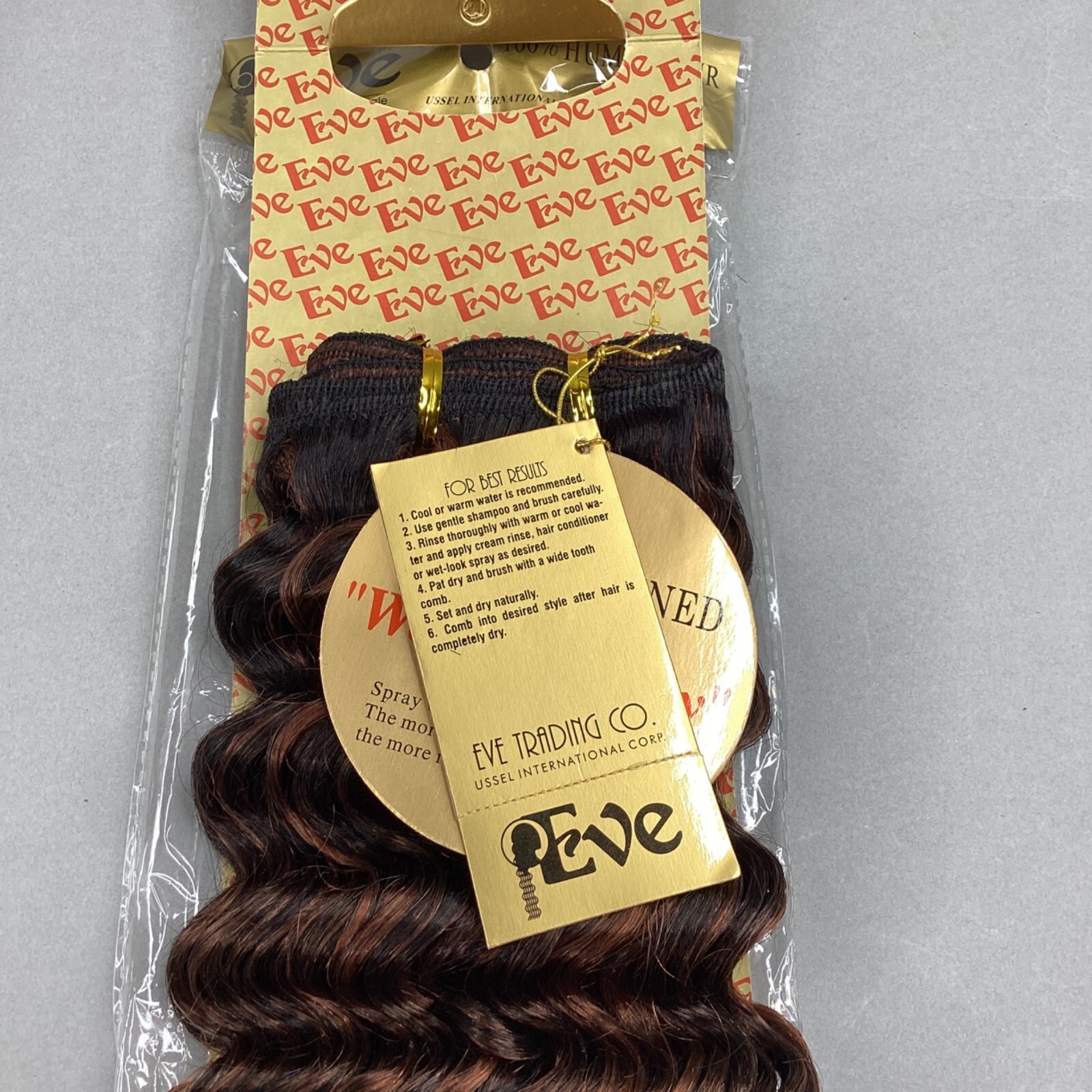 10” French Jerry Curl #F1B/350 Frosted Off Black & Copper 100% Human Hair Track