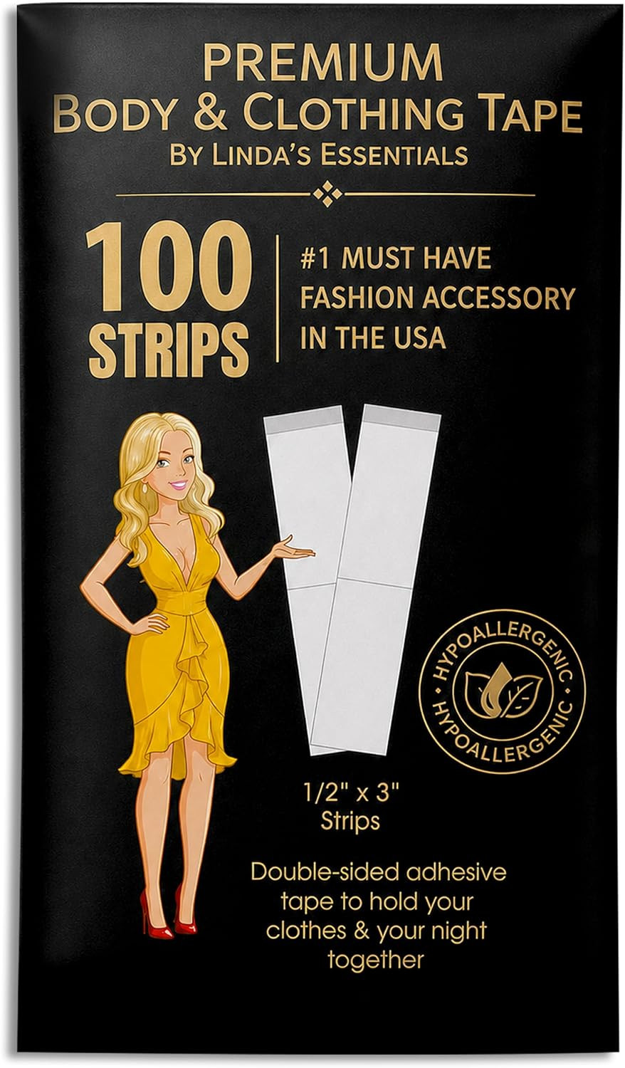 Double Sided Tape for Clothes, Body and Fashion (100 Pack) | Clothing and Hem Ta