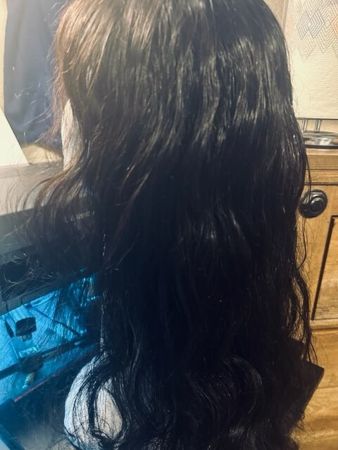 womens wig Virgin human hair (19 Inch) With Part