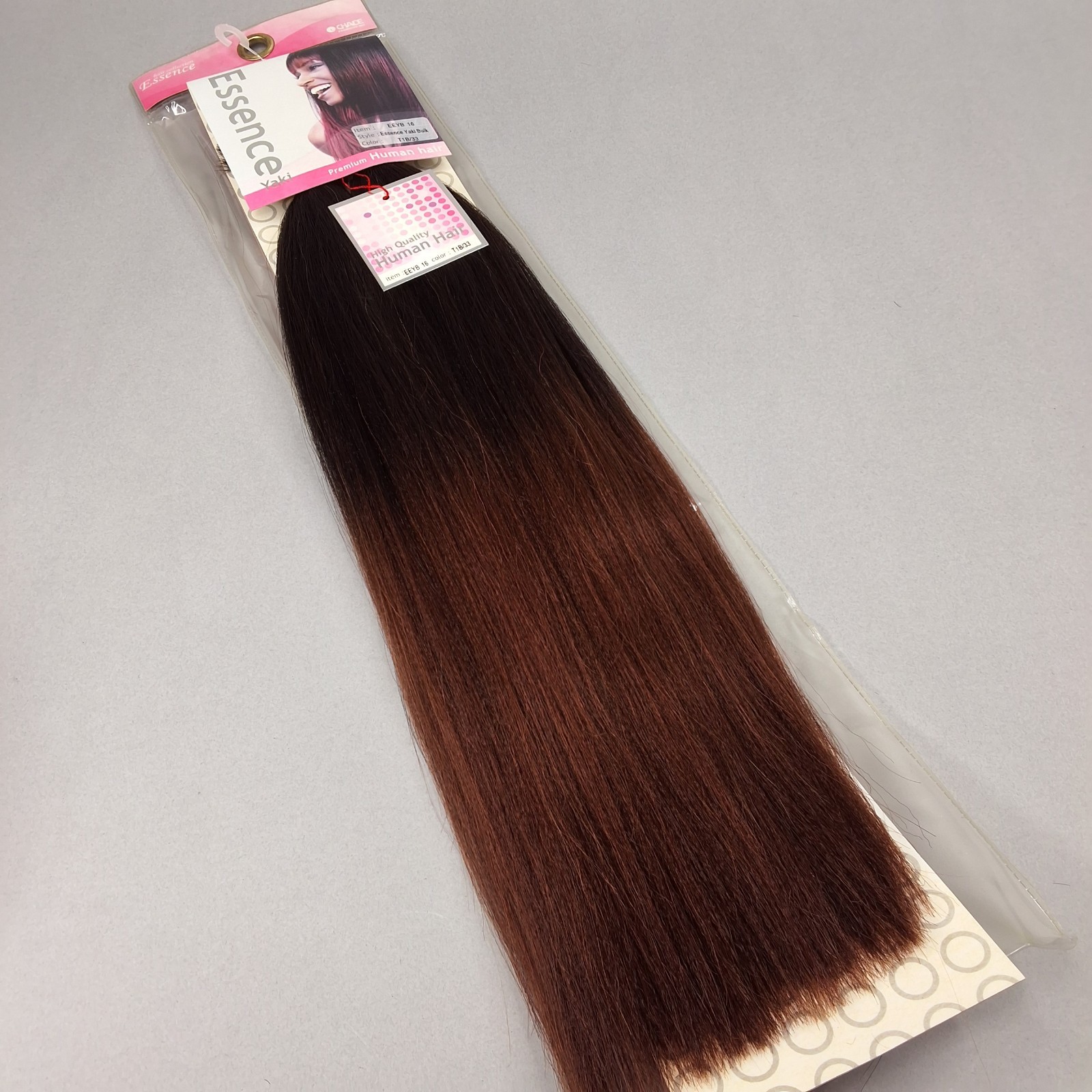 16” Yaki Bulk #T1B/33 Black Root Auburn Straight Micro Braiding Blend Hair