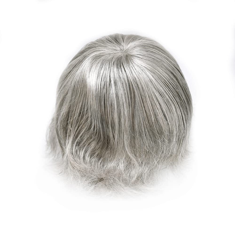 Thin Skin Full Poly Toupee Mens Hair Replacement System Units Human Hair Piece