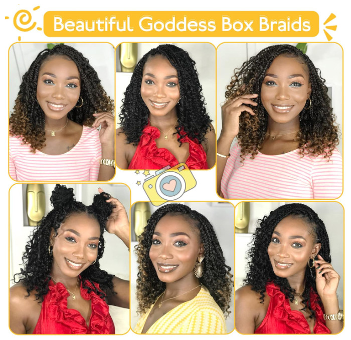 Fulcrum Goddess Box Braids Crochet Hair 12 Inch, 9 Packs Color 1B/30/613, New ..