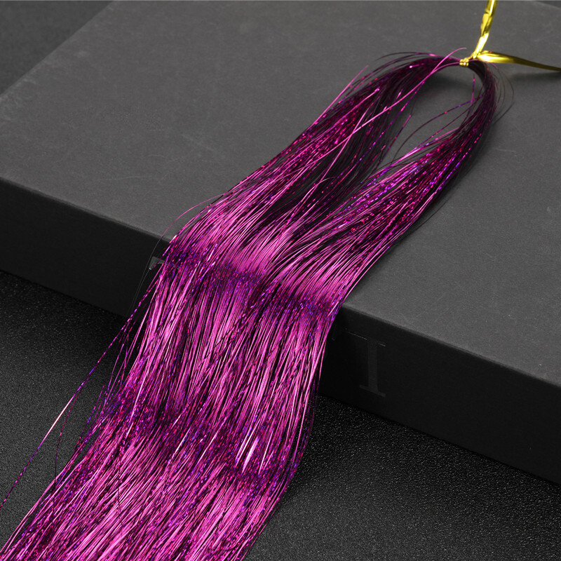 Hair tinsel 450 Strands Holographic Sparkle Extensions Glitter Women Dazzles