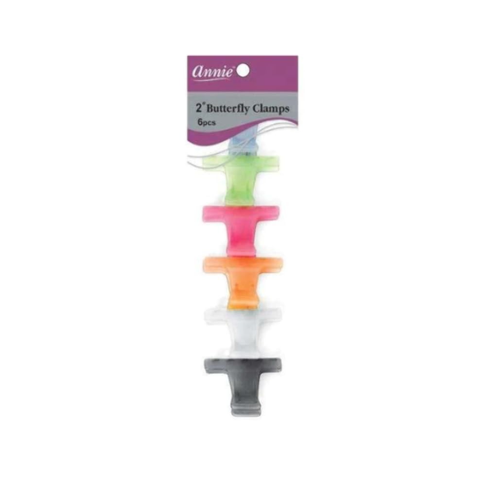 Annie 2″ Butterfly Hair Clips 6 PC multicolor