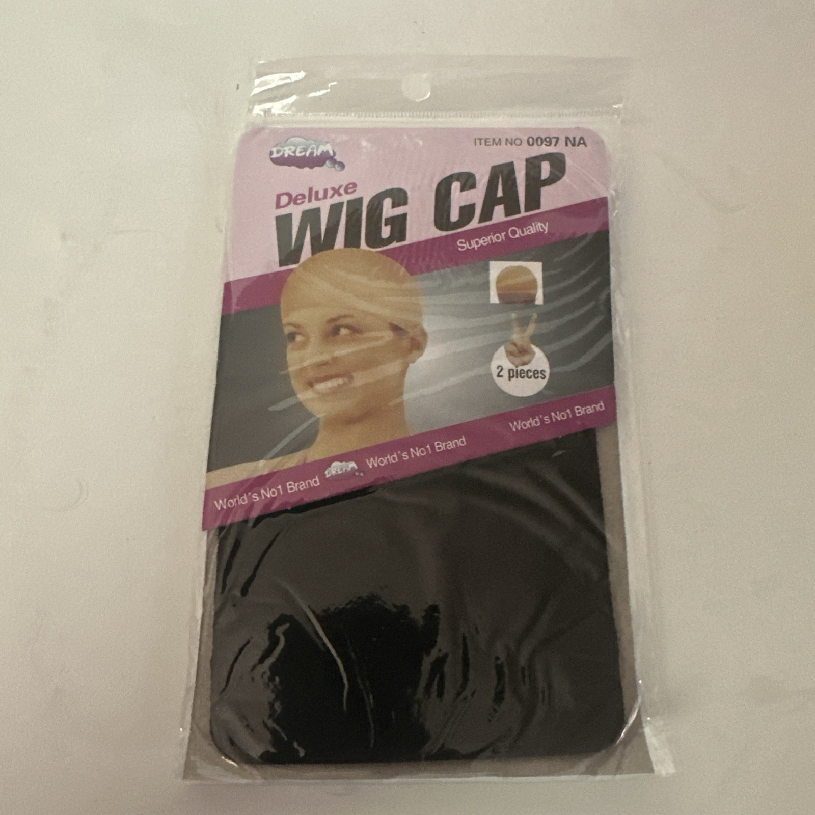 DREAM Deluxe Wig Cap 2 pc Item Number 0097 NA Black One Size Fits All NOS Sealed