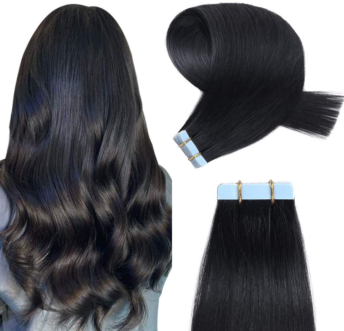 Tape in Russian Human Hair Extensions Invisible Skin Weft RemyHair Fashion Color