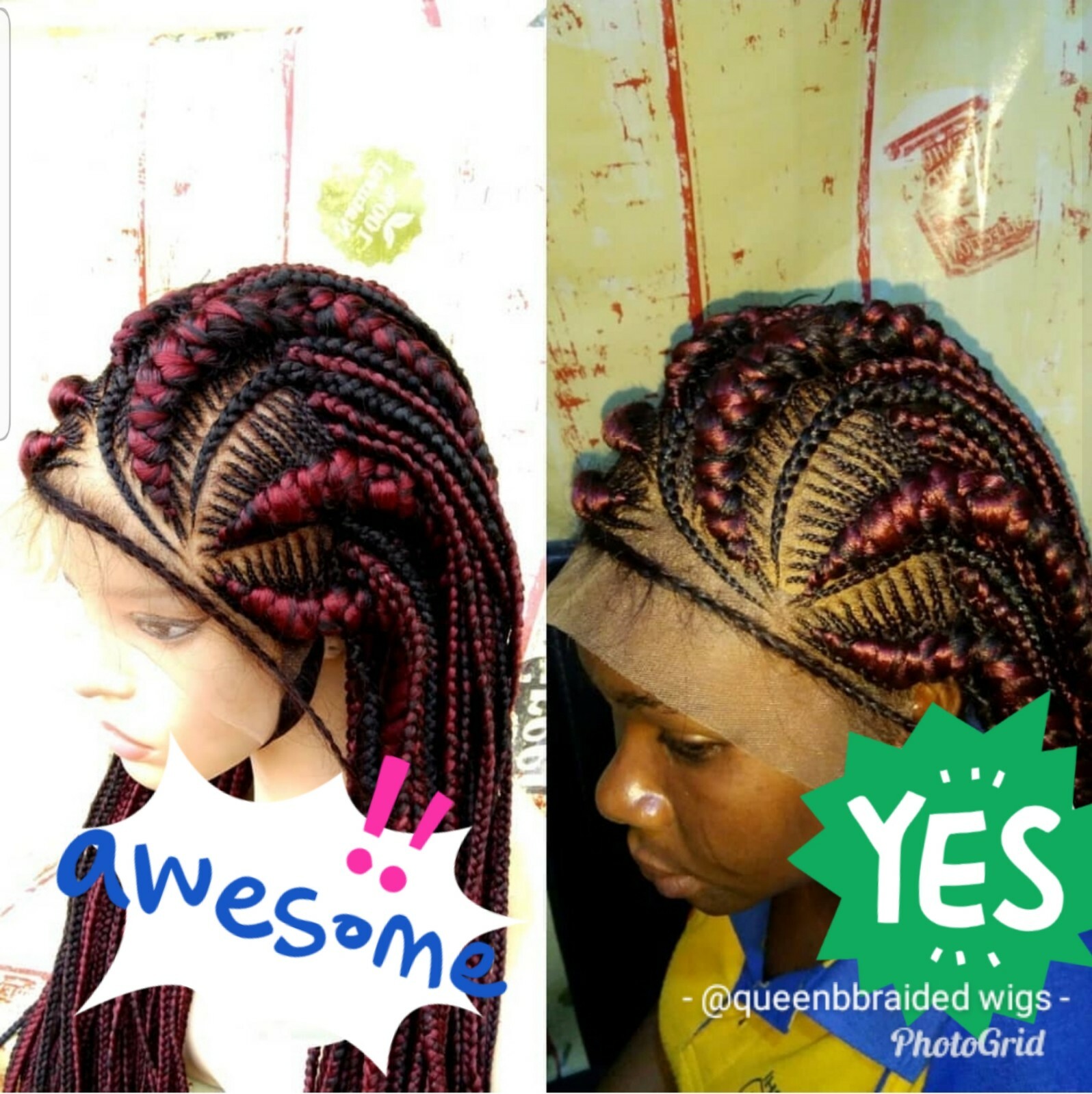 Braided wig:Handmade Braids Cornrow wig,PRE-ORDER ONLY.2-3WEEKS. Loc USA
