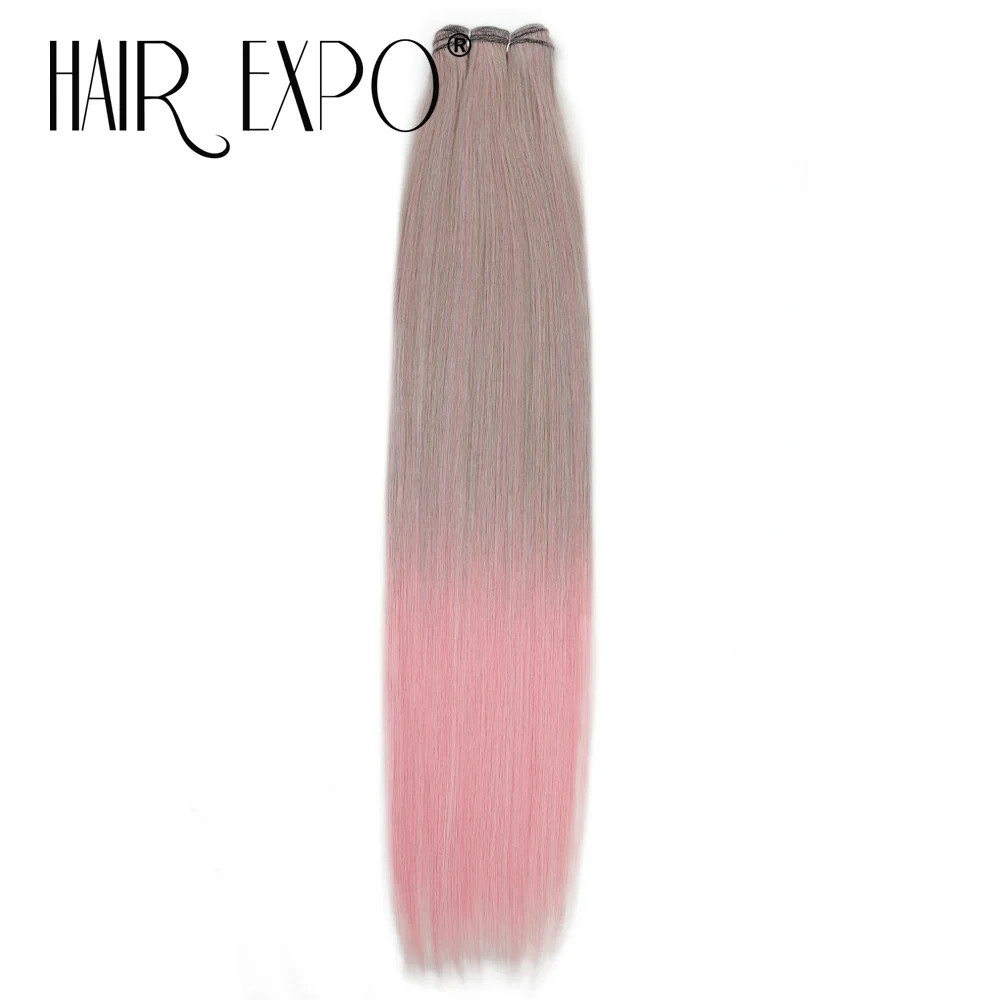 Smooth Long Ombre 26Inch Synthetic Yaki Straight Hair Bundles 150g Natural Hair