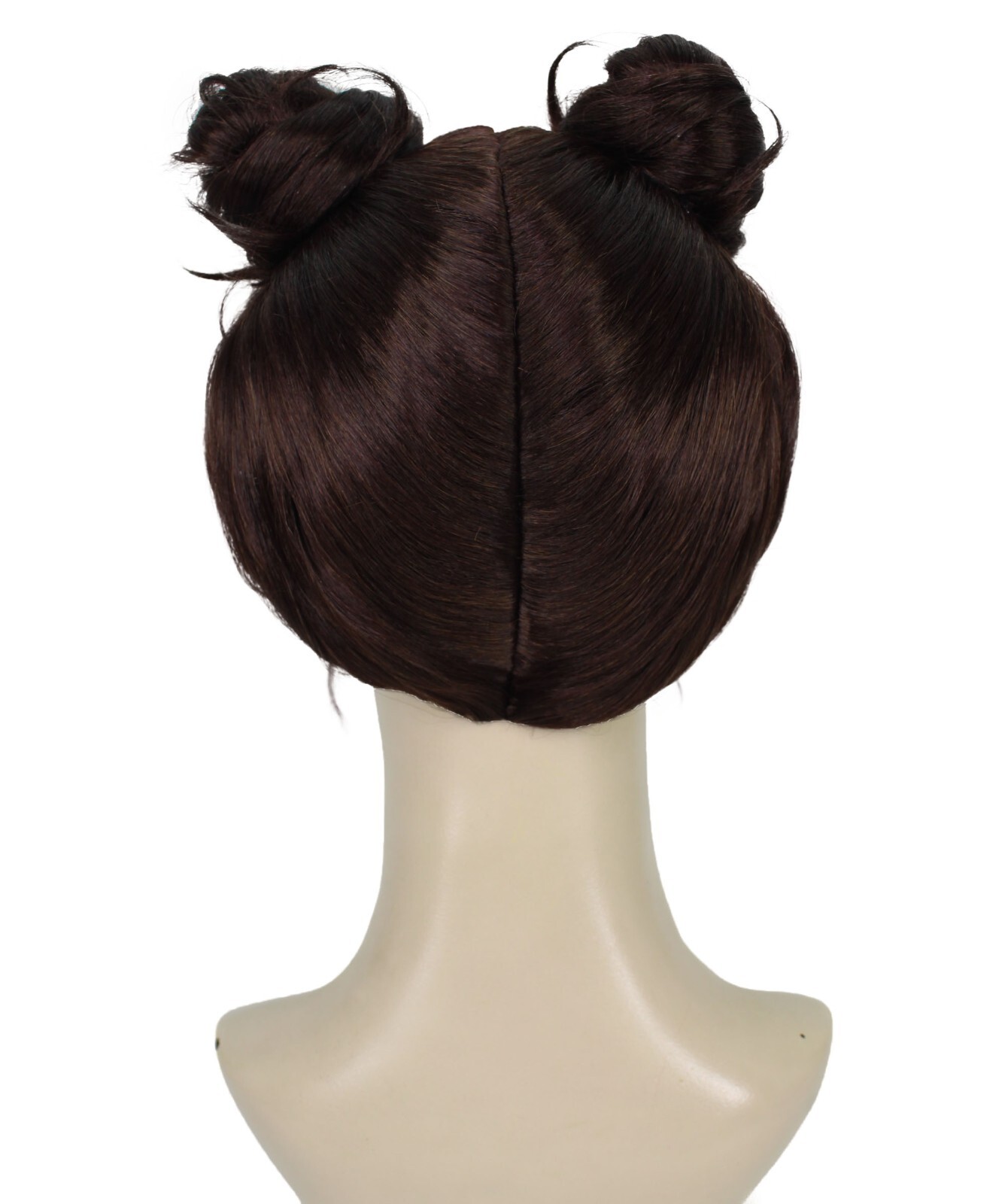 Adult Women’s Dark Brown Space Bun Cosplay Wig, Perfect for Halloween, HW-7102