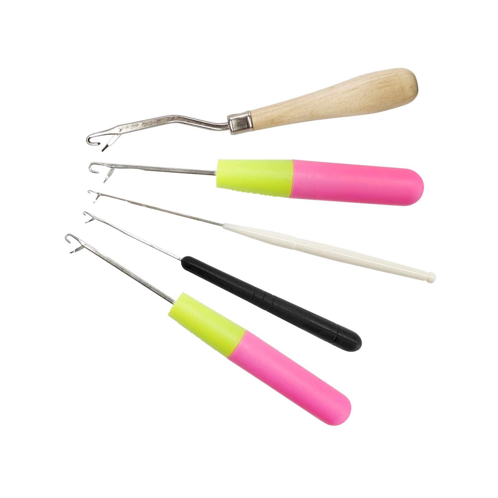 5PCS Latch Hook, Different Sizes Small Crochet Hooks to Large, Clear