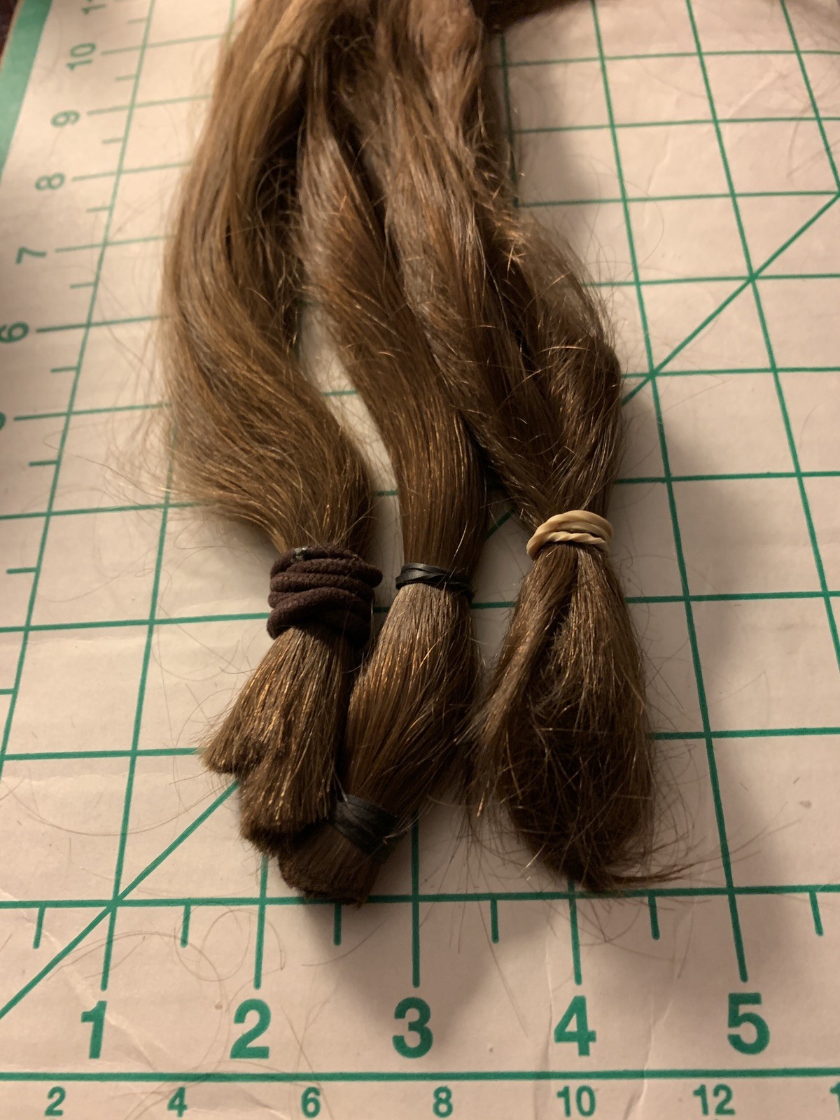 12” Hair – Brown slight wave, Virgin Hair (3 Sections)