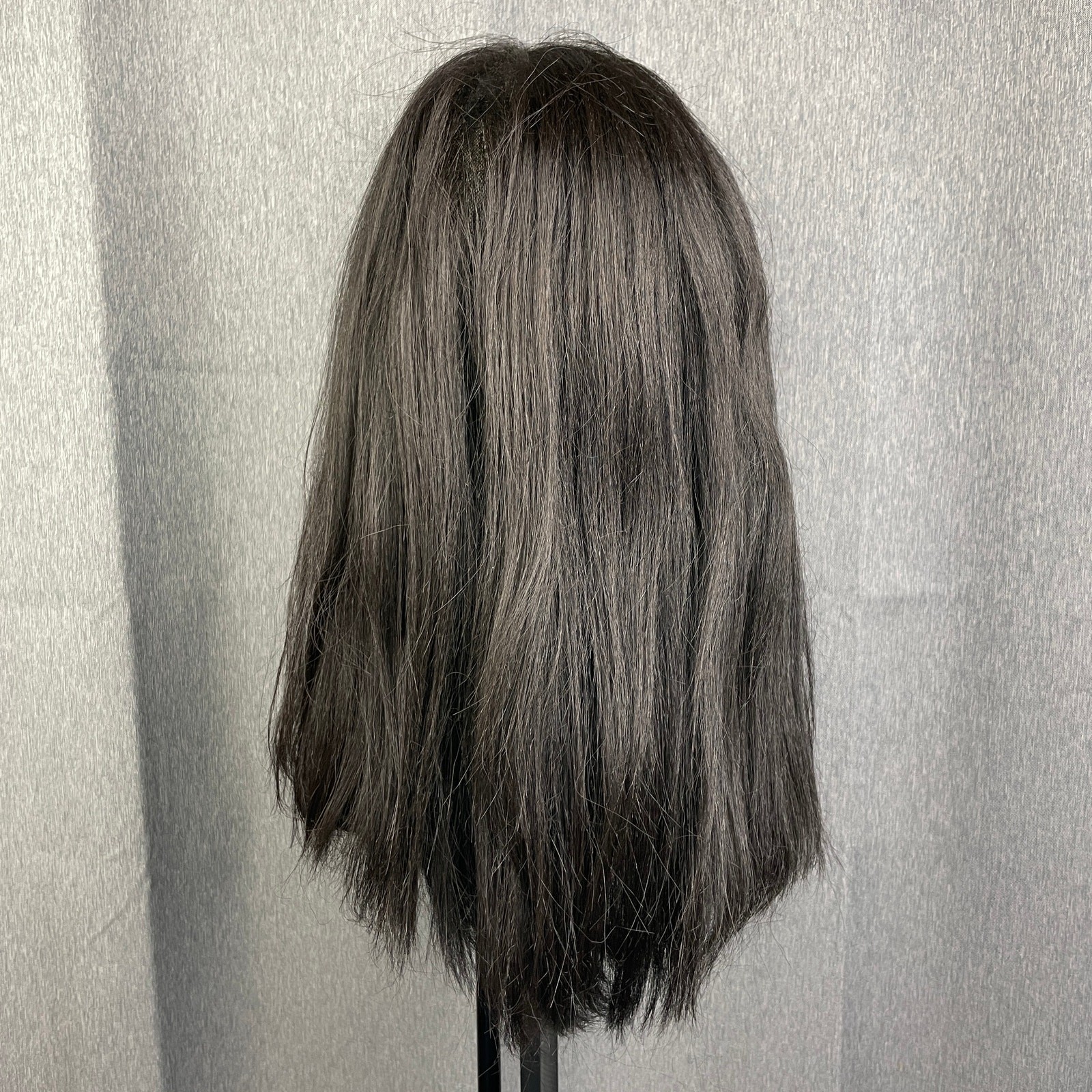 New Born Free Hazelnut Gray Layered Long Straight Hair Wig
