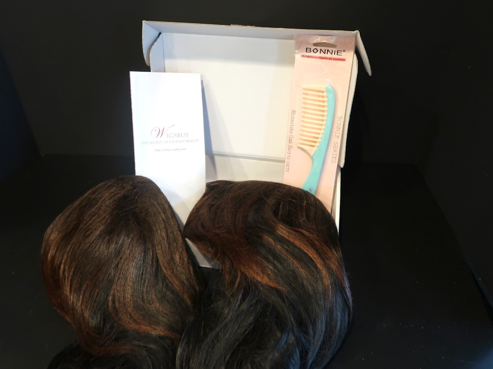 WIGSBUY OMBRE #10 SYNTHETIC WIG LAYERED WITH BANGS CAPLESS COOL MESH CAP-(2)