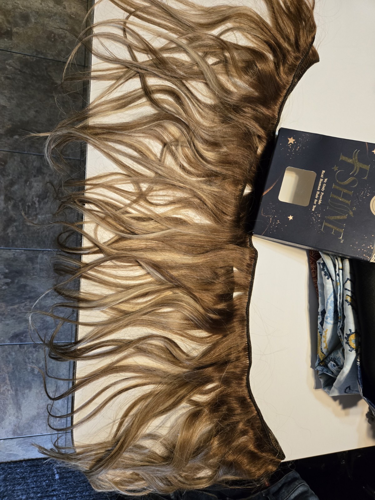 Weft F Shine Hair extensions blonde highlights