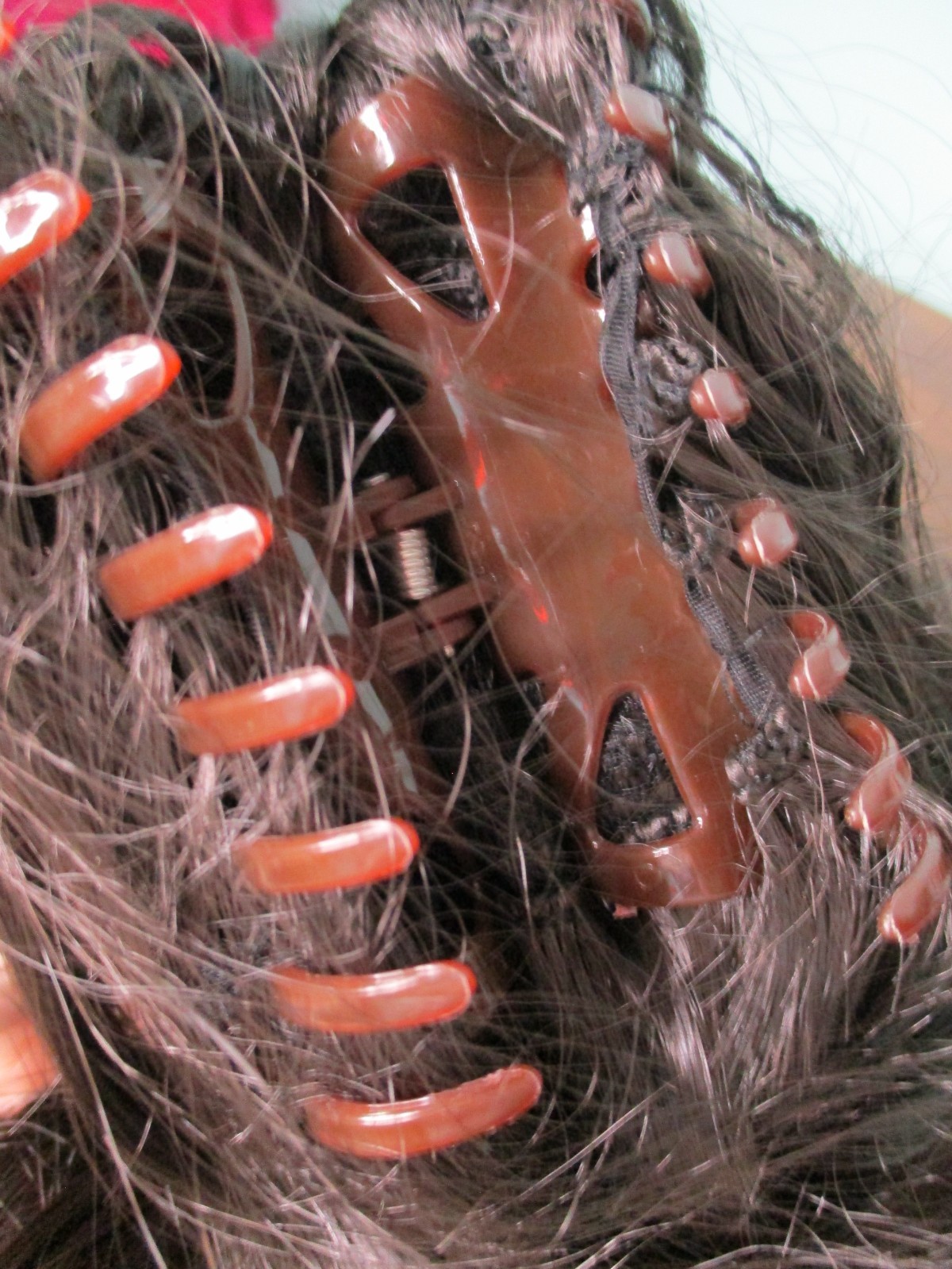 20″ dark brown #5 wavy long hair CLAW CLIP hair EXTENSION clip on PONYTAIL