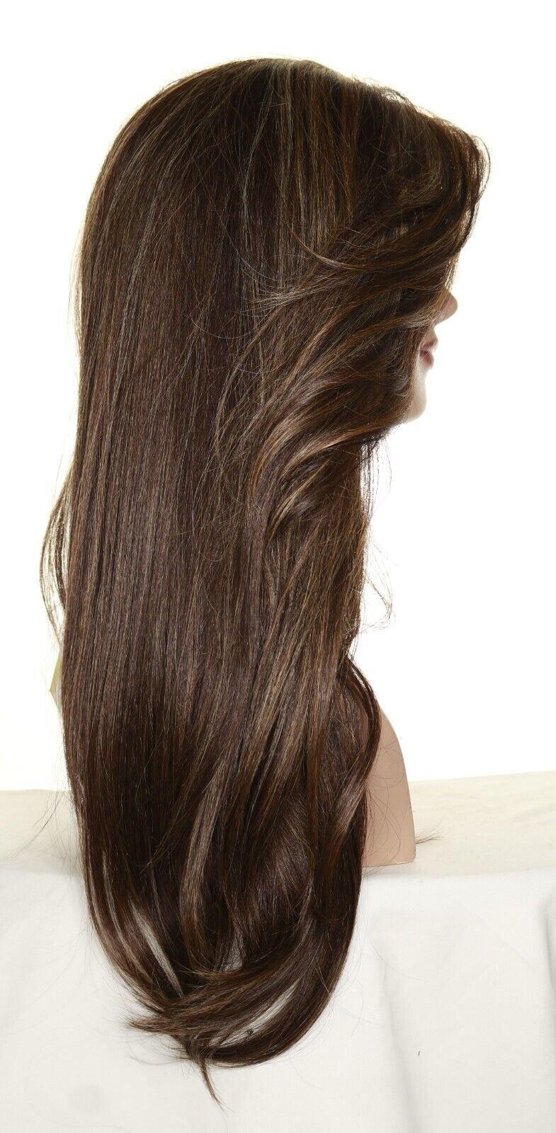 Swiss Lace Front Wig 4X4 Silk Top Handtied Heat Safe FS8.27.613 Long Thick 1229