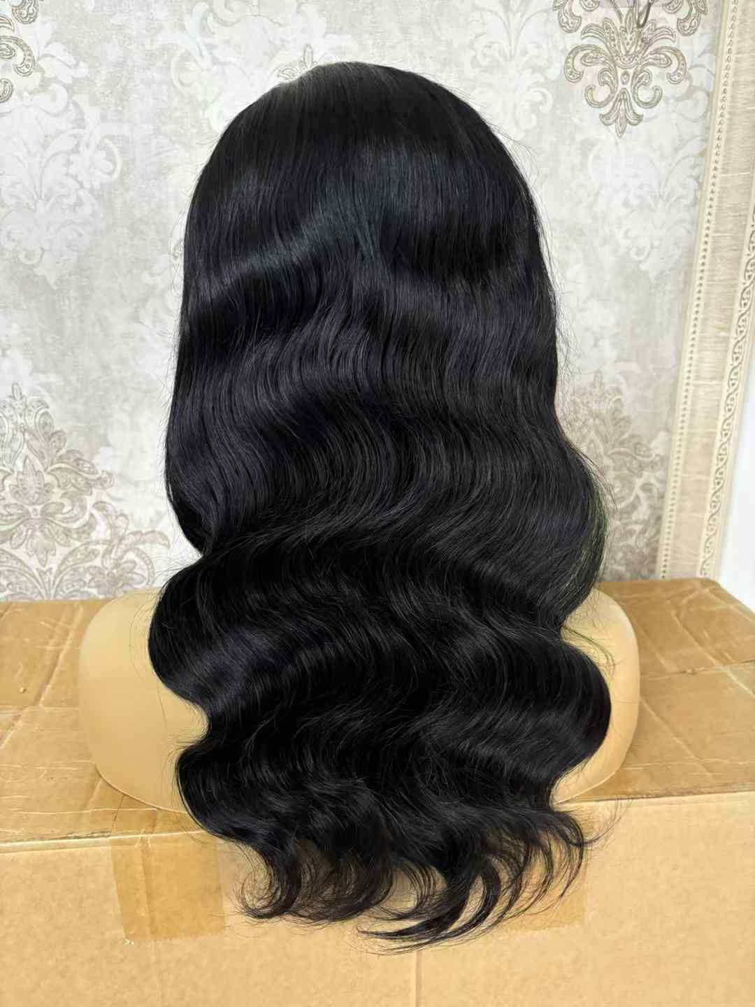 Long Wavy Black With Pink Blue Green Wig T Lace Front 100% Human Hair Wig Women