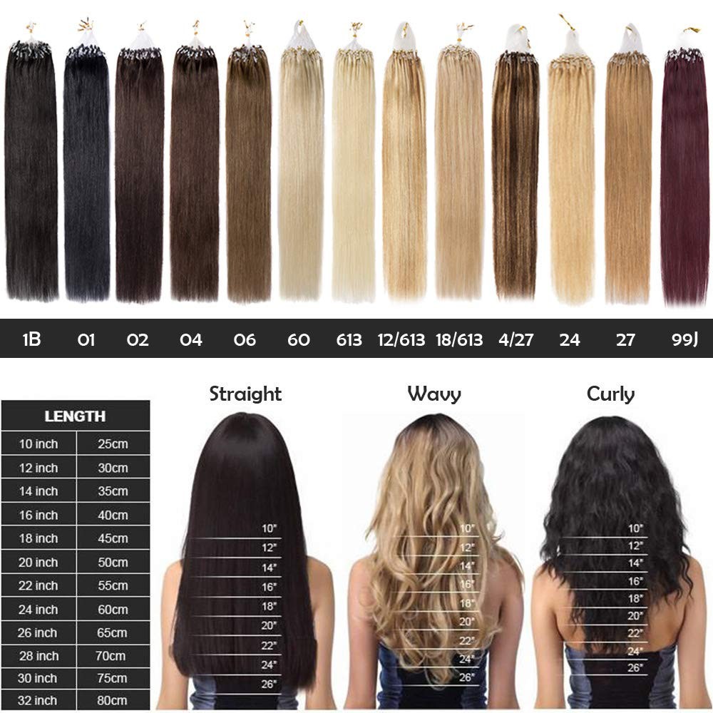 Micro Ring Loop Hair Extensions Micro Bead Tip Russian Remy Human Hair Natural