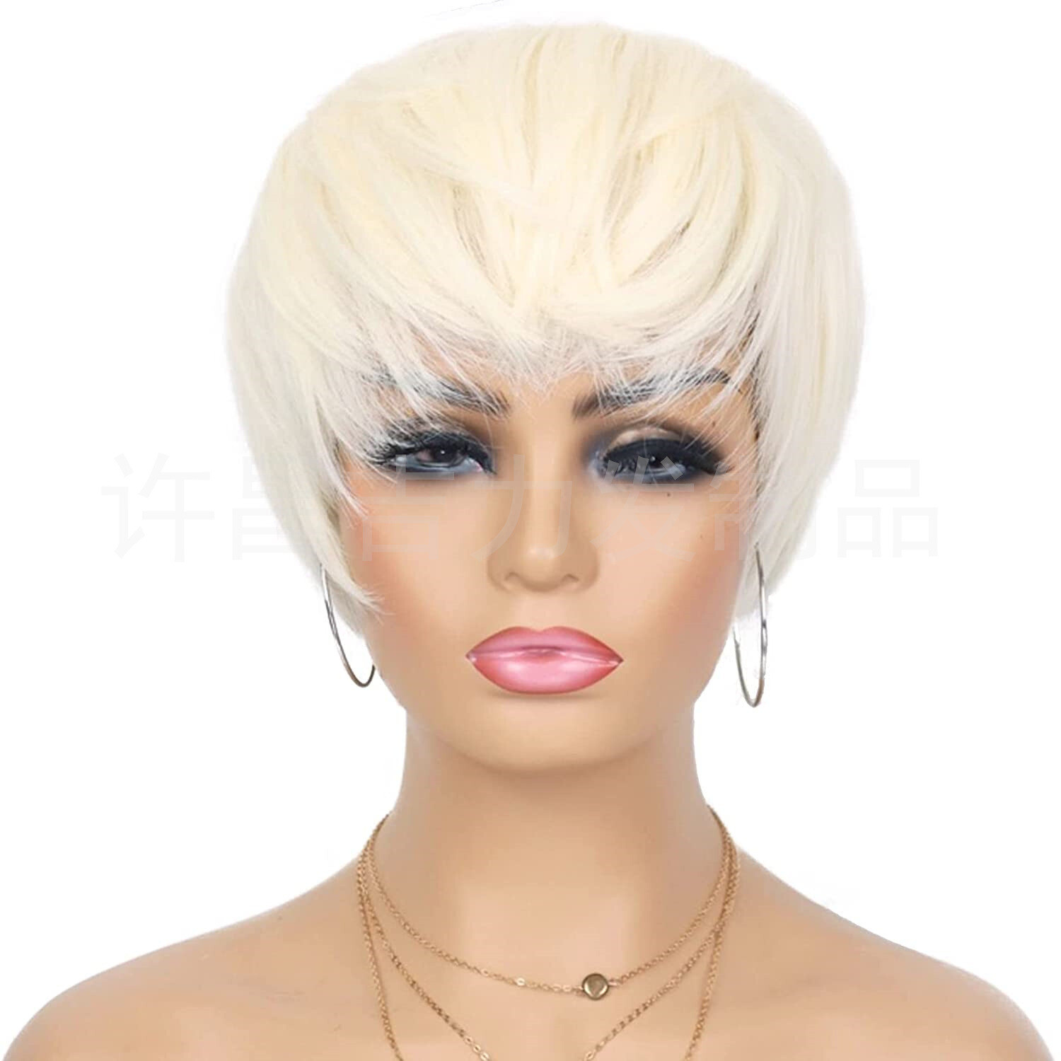 Fashion Short Cut Wigs Black White Blonde Wigs Burgundy Pixie Cut Wigs for Women