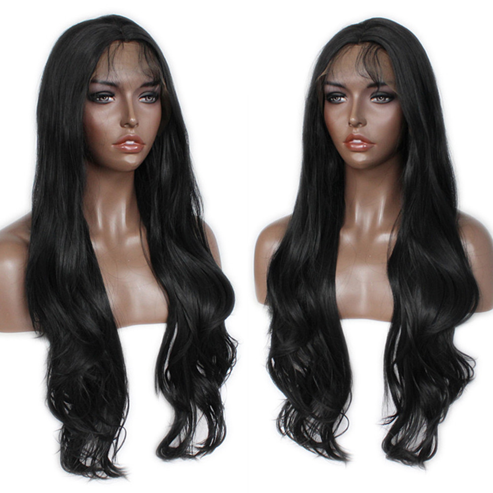 Glueless Lace Front Full Wig 360g 24″ Women Body Wave Wavy Wig With Baby Hair