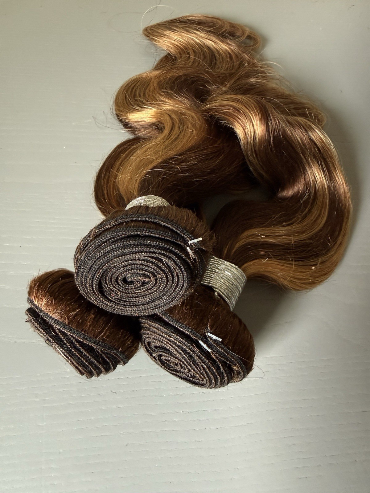 100% Virgin Human Hair Extensions- 3 Bundle deal- 10’12’14 highlight P4/27