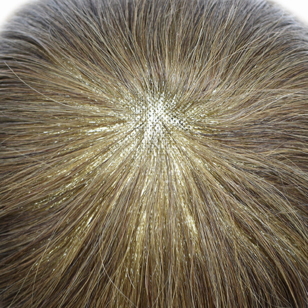 Mens Hairpiece Fine Mono Mens Toupee Poly Skin Hair System Pu Replacement Wig