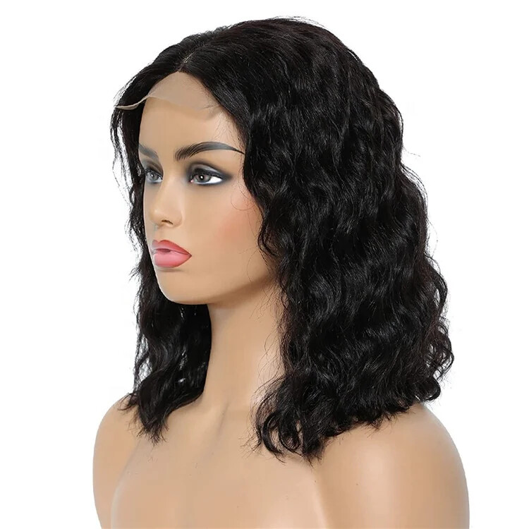 Bob Hair Wig Lace Closure Wig Transparent Raw Human Hair HD Deep Wave Lace Front