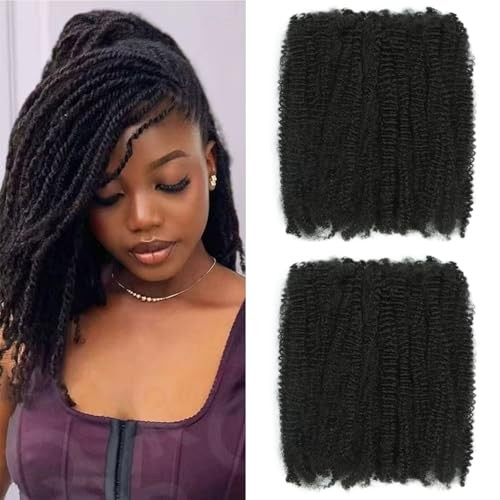 Afro Kinkys Bulk Synthetic Hair 3 Pcs/Lot（150g）Natural Black Afro 12 Inch 1B