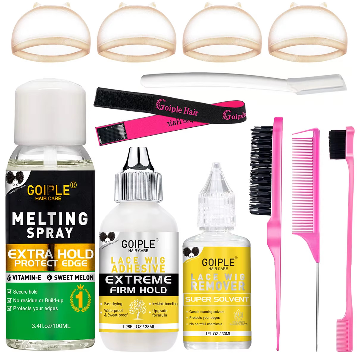 Lace Melting Spray and Wig Milk Spray Kit Waterproof Lace Glue Remover Extreme H