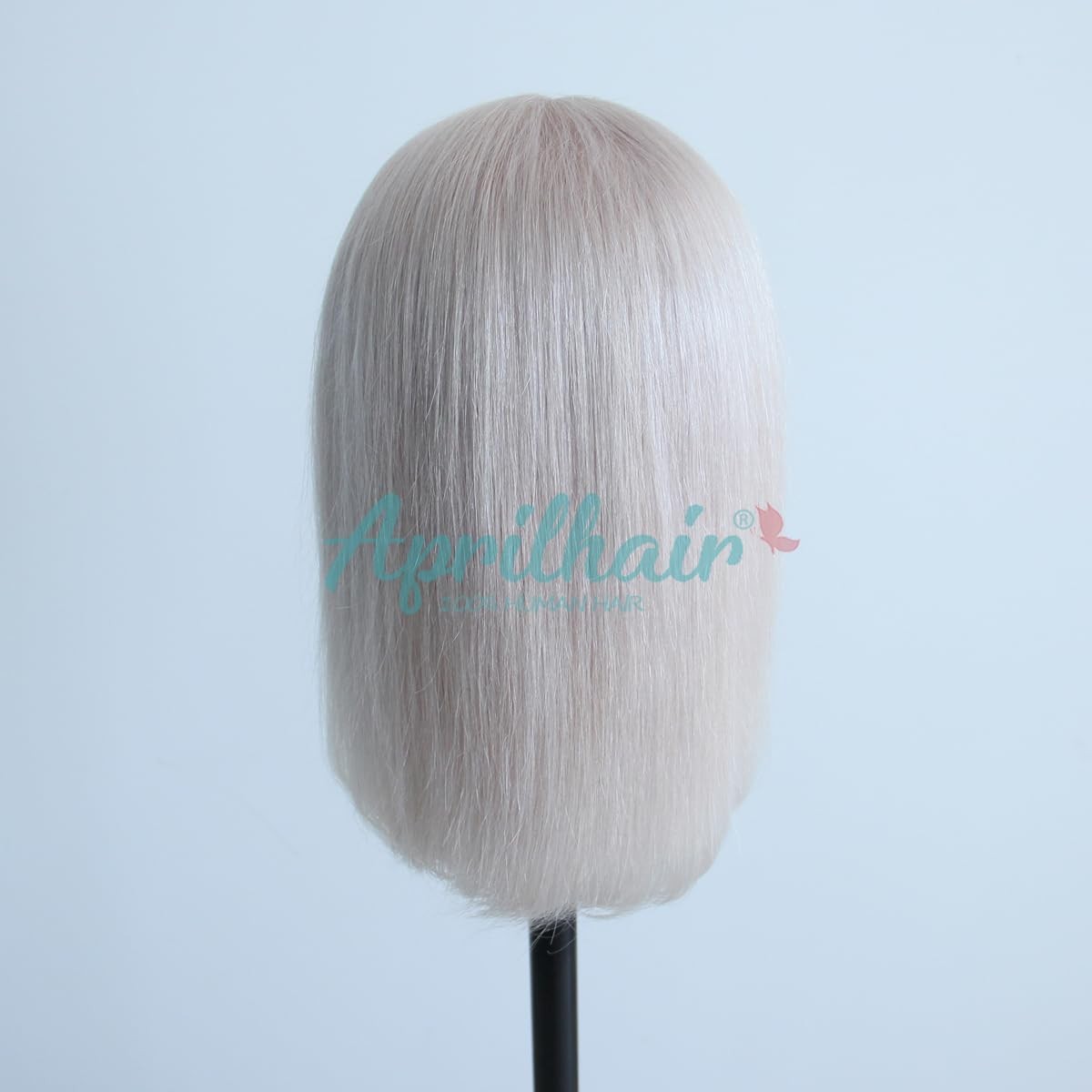 Aprilhair Pre-Plucked 60 White Platinum Blonde Bob Lace Front Wigs Straight