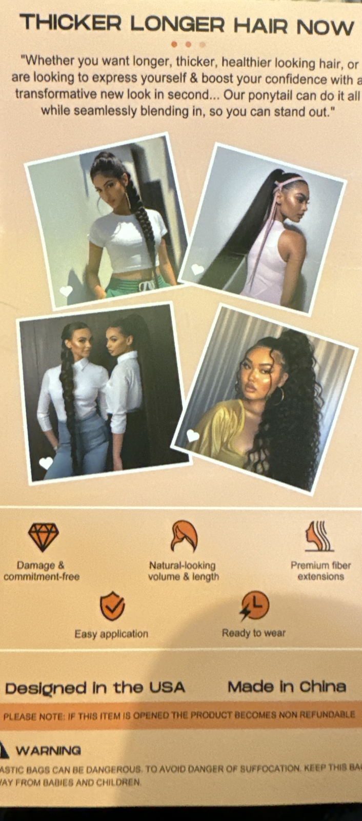 Seikea Hair Extension 18″ – Open Damaged Package – See All Photos