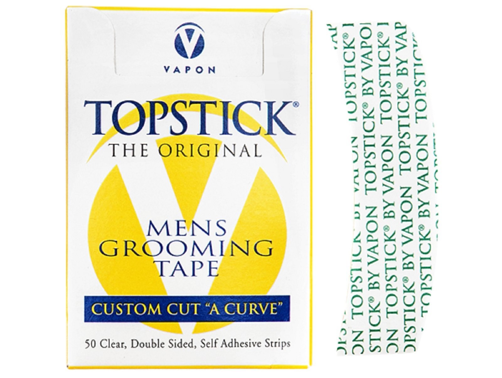 Topstick the Original Custom Cut “A Curve”Men’S Grooming Tape – 50 Strips Box