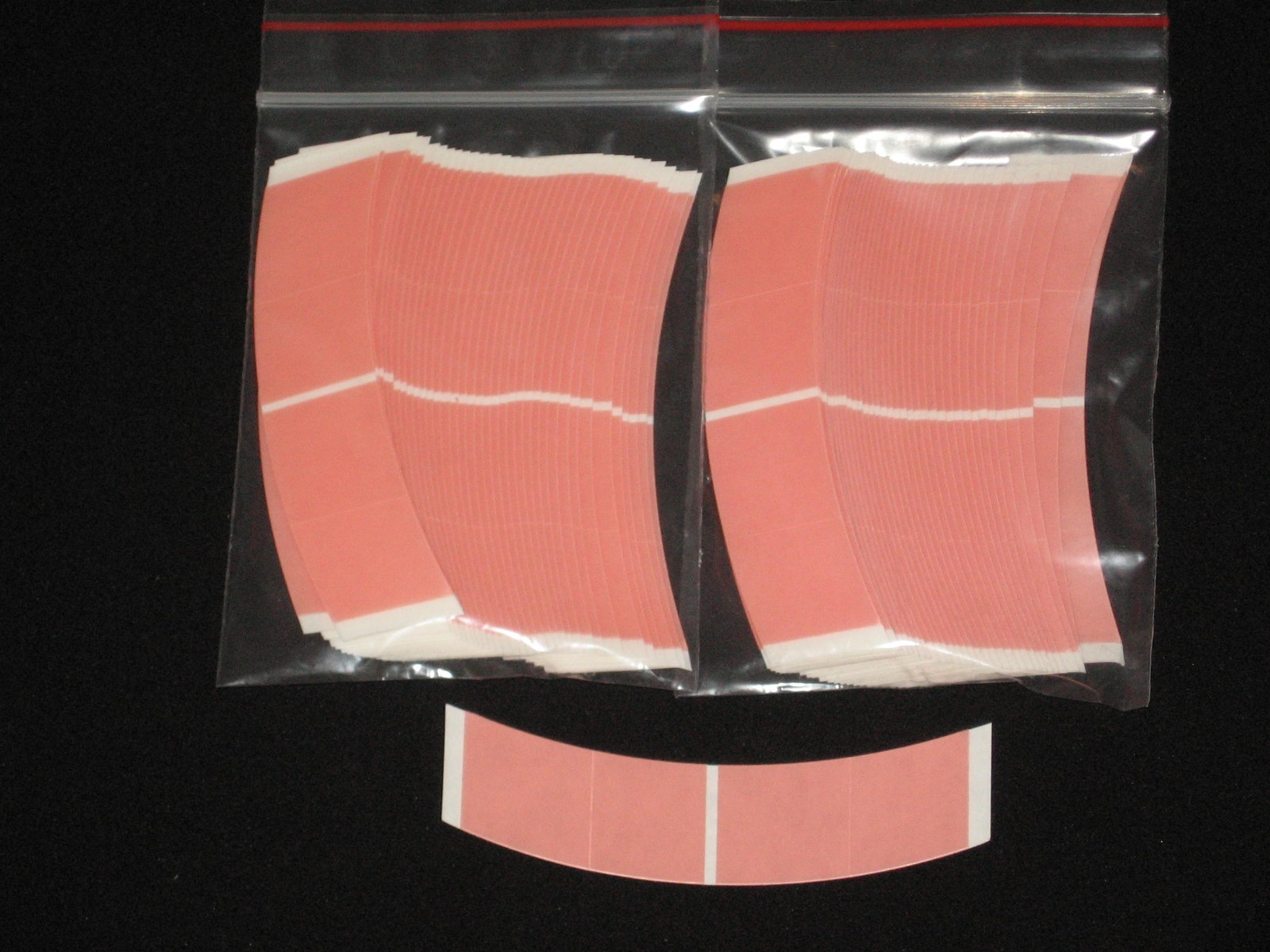 Walker Mini Strips Sensi-Tak Red Liner Clear Tape 144 Pieces 72 Strips/Bag~Wigs.
