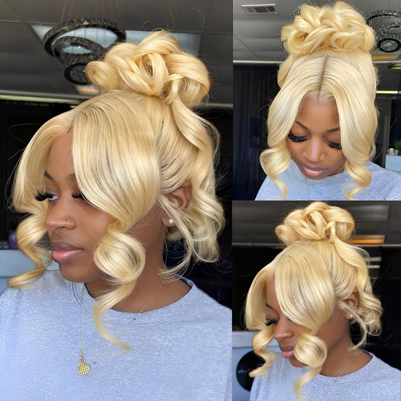 360 Lace Front Wig Body Wave 26-Inch Blonde Human Hair Glueless Pre-Plucked 180%