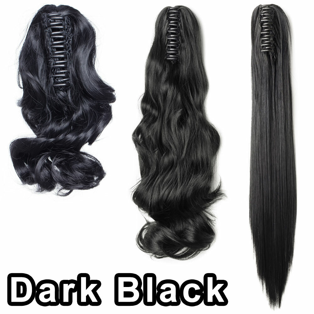 US 100% Real Thick Pony Tail Hair Extensions Clip In Claw Around Ponytail Ombre