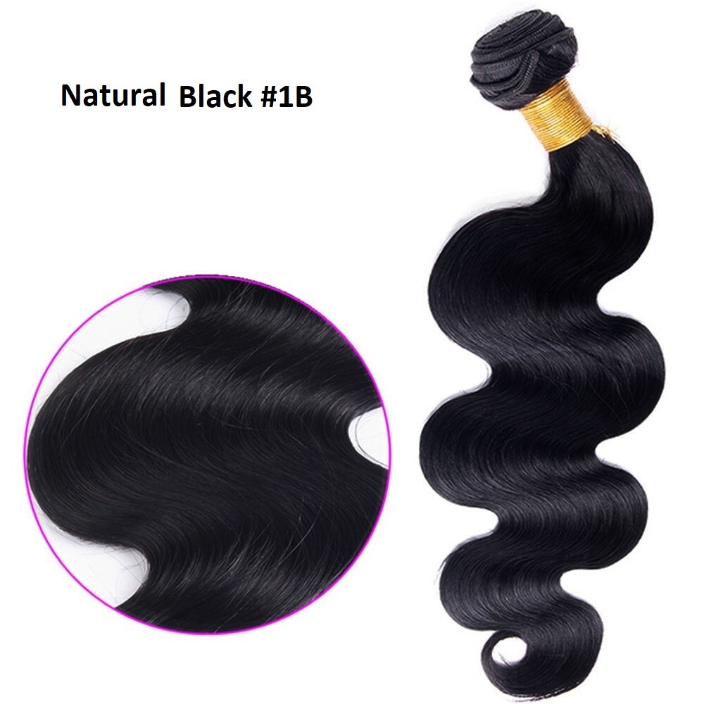 BODY WAVE Black Color #1B Brazilian 100 Virgin Human Hair bundle 10 In – 30 In