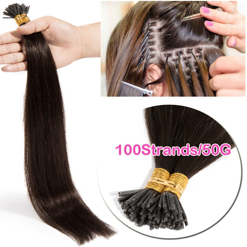 Micro I Tip Real Remy Human Hair Extensions Pre-Bonded Keratin 18″20″22″24″ USPS
