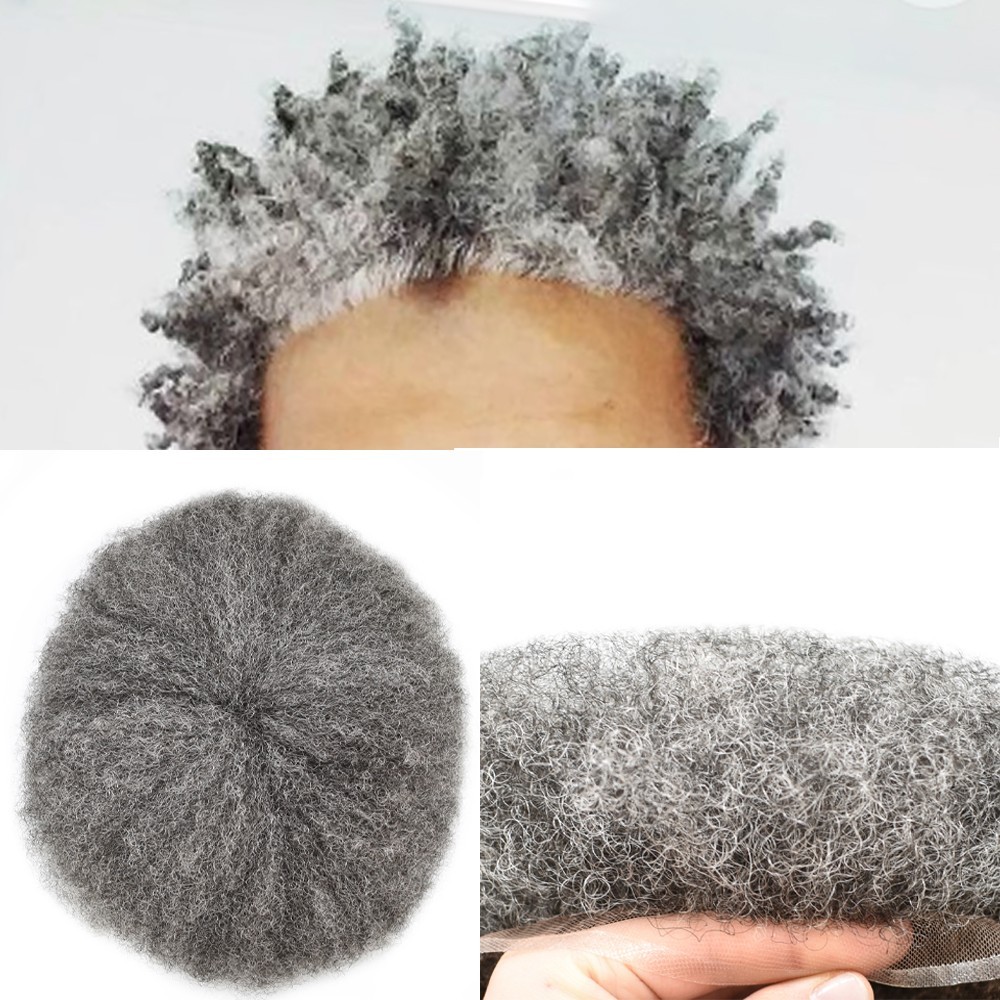 Hair Units for Black Men All Lace Afro Curly African American Toupee Hairpieces