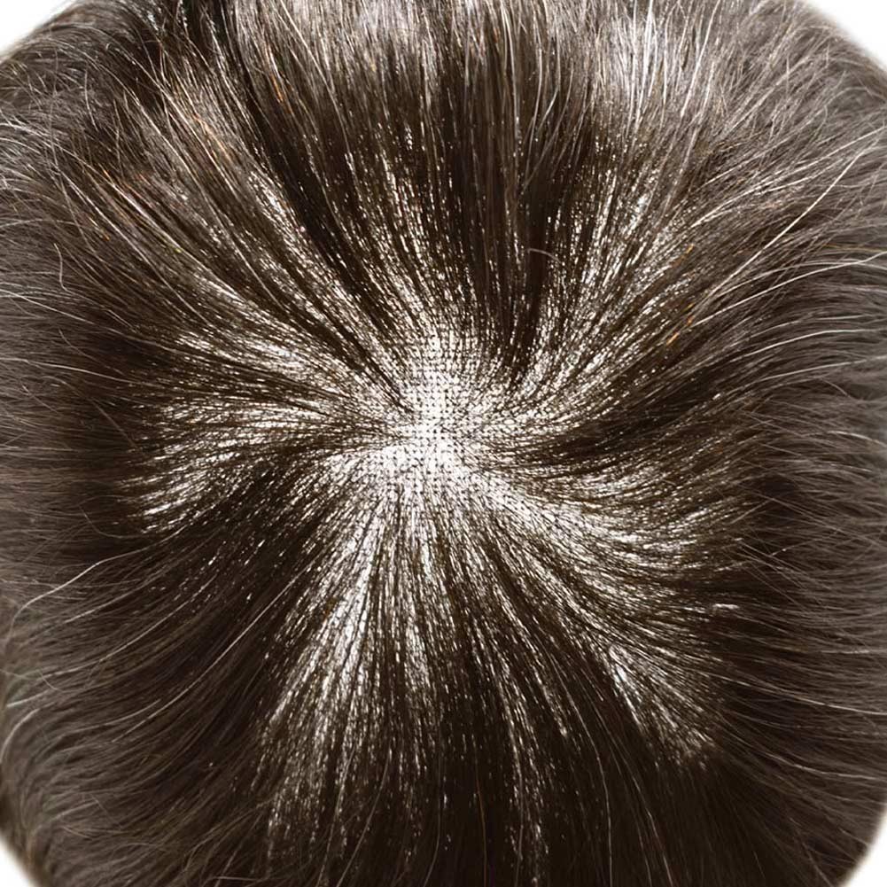 Swiss Lace Front Mens Toupee Poly Skin Hairpieces Human Hair Replacement System